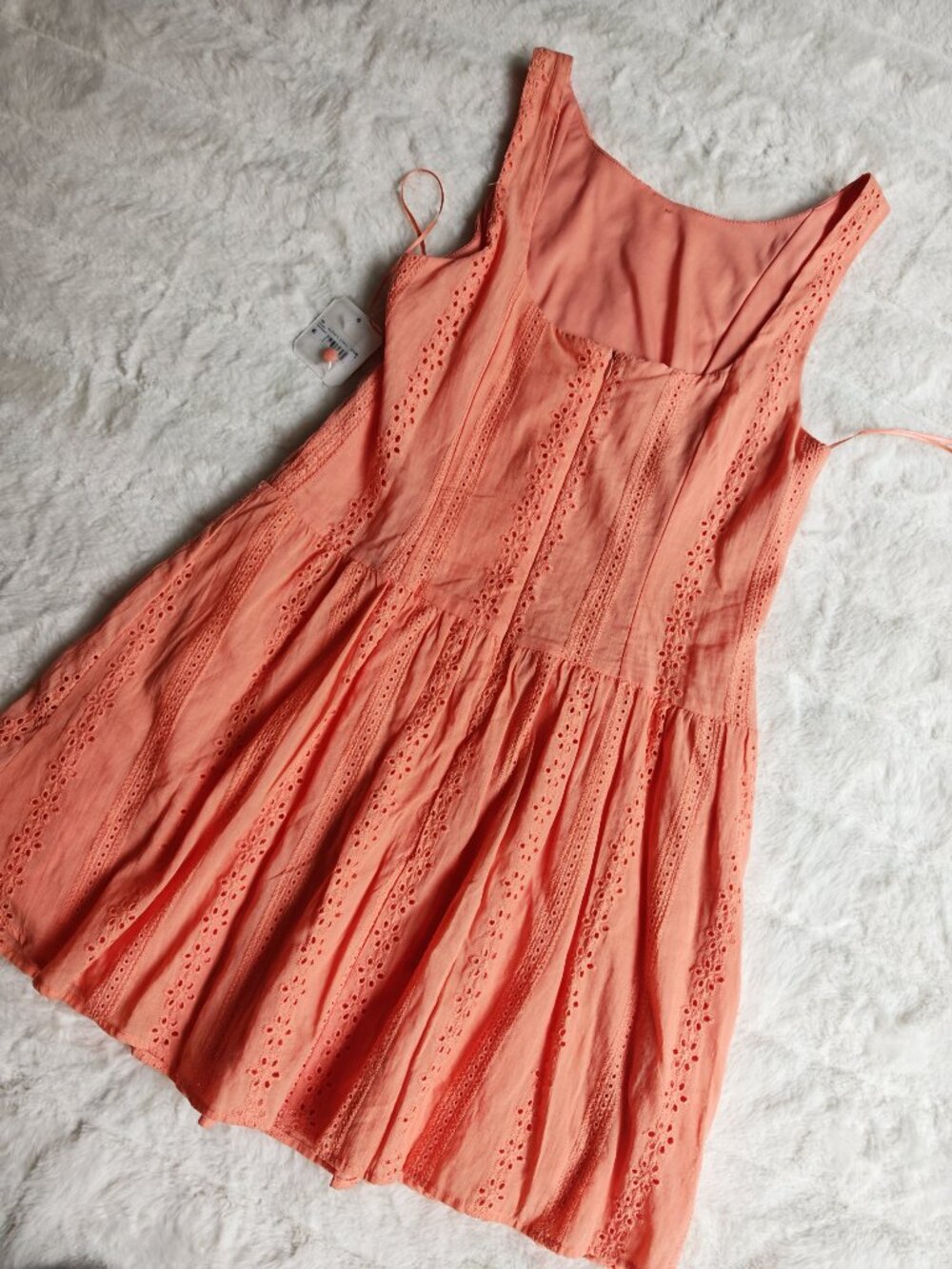 Altar’d State Coral Eyelet Lace Mini Dress Size M NWT - Picture 13 of 13